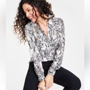 Haute Monde Snakeskin Print Blouse